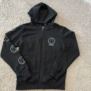 Volcom Black Zip-Up Hoodie with Logo